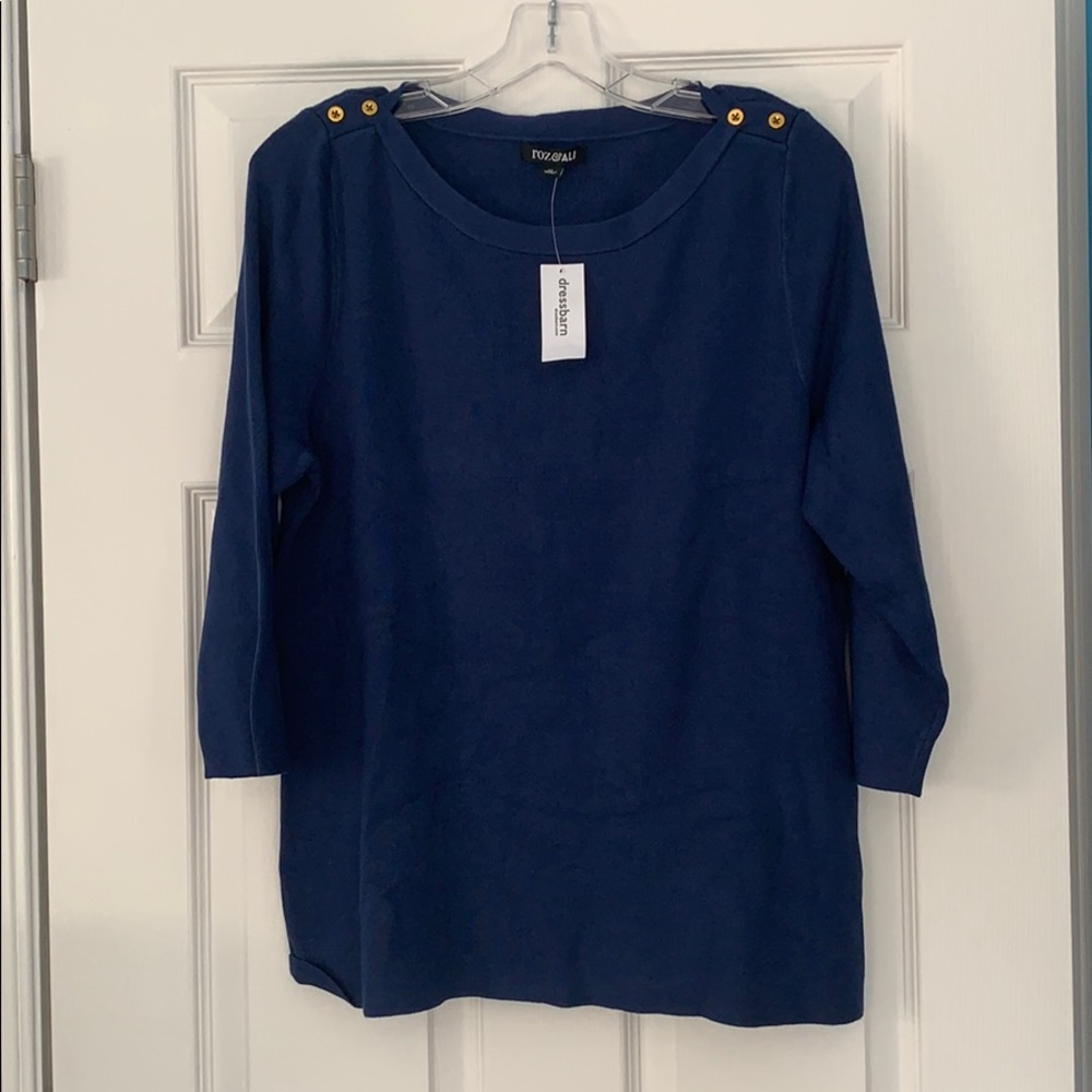 Dark blue 3/4 sleeve sweater